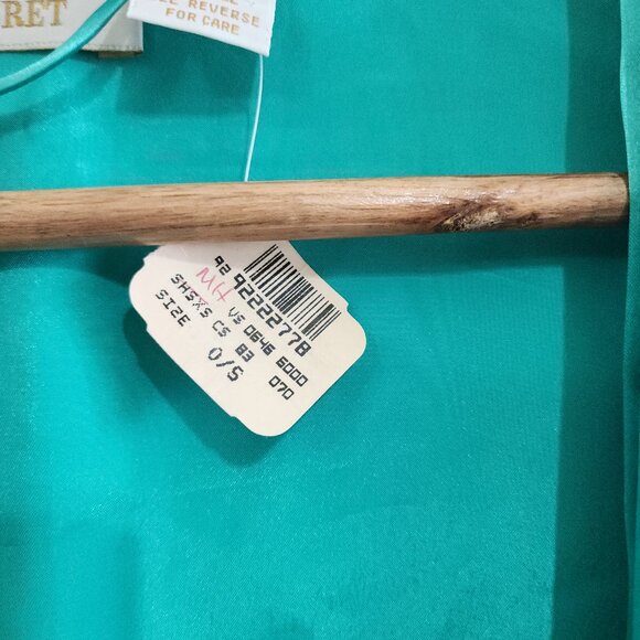 Vintage Victoria’s Secret Gold Label Satin Teal Kimono Robe One Size - Picture 10 of 13